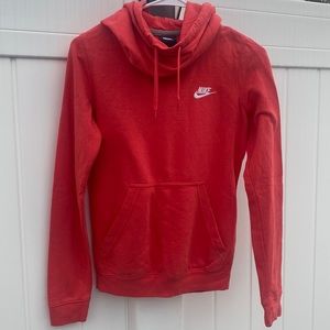 Nike Coral Red Cowl Neck Hoodie